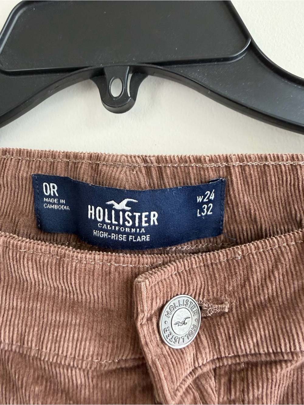 Hollister High-Rise Flare Corduroy Jeans in Light Brown